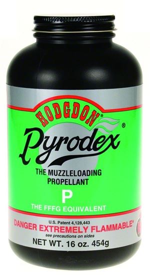 Picture of Hodgdon P Pyrodex P Muzzleloading Pistol Powder, 1 Lb Container, Laws Apply