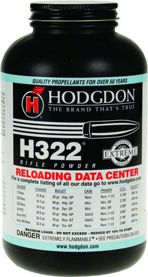 Picture of Hodgdon 3221 H322 Smokeless Rifle Powder 1Lb Can State Laws Apply