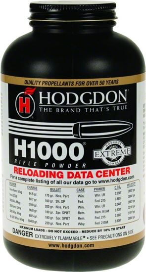 Picture of Hodgdon 10001 H1000 Extreme Smokeless Rifle Powder 1Lb Can State Laws Apply