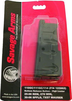 Picture of Savage 55114 Centerfire Box Magazine Hi Luster Blue Steel, 25-06, 270, 30-06, 4 rnd