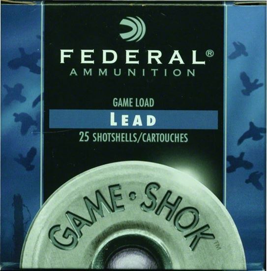 Picture of Federal H121-6 Game-Shok Upland - Game Shotshell 12 GA, 2-3/4 in, No. 6, 1oz, 3-1/4 Dr, 1290 fps, 25 Rnd per Box