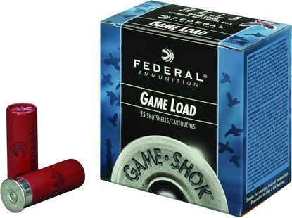 Picture of Federal H121-8 Game-Shok Upland - Game Shotshell 12 GA, 2-3/4 in, No. 8, 1oz, 3-1/4 Dr, 1290 fps, 25 Rnd per Box