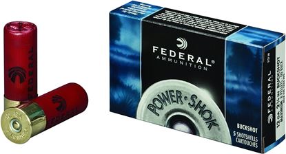 Picture of Federal F127-00 Power-Shok Shotgun Ammo 12 GA, 2-3/4 in, 00B, 9 Pellets, 1325 fps, 5 Rounds, Boxed