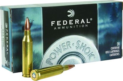 Picture of Federal 243B Power-Shok Rifle Ammo 243 WIN, SP, 100 Grains, 2960 fps, 20, Boxed