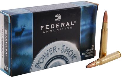 Picture of Federal 3006B Power-Shok Rifle Ammo 30-06 SPR, SP, 180 Grains, 2700 fps, 20, Boxed