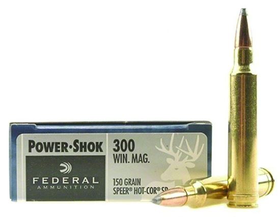 Picture of Federal 300WGS Power-Shok Rifle Ammo 300 WIN MAG, Speer Hot-Cor SP, 150 Grains, 3150 fps, 20, Boxed