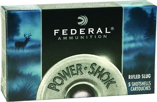 Picture of Federal F131-RS Power-Shok Rifled Slugs 12 GA, 3 in, 1-1/4oz, 1600 fps, 5 Rnd per Box