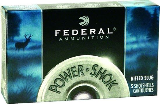 Picture of Federal F127-RS Power-Shok Rifled Slugs 12 GA, 2-3/4 in, 1oz, 1610 fps, 5 Rnd per Box