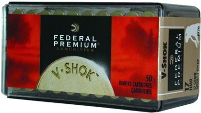 Picture of Federal P770 Vital-Shok Rimfire Rifle Ammo 17 HMR, TNT JHP, 17 Grains, 2530 fps, 50 Rounds, Boxed