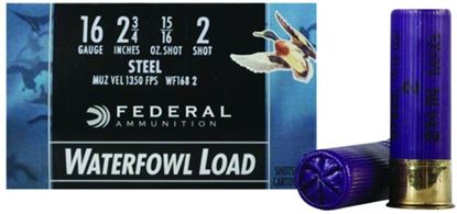 Picture of Federal WF1682 Speed-Shok Waterfowl Shotshell 16 GA, 2-3/4 in, No. 2, 15/16oz, 3.21 Dr, 1350 fps, 25 Rnd per Box