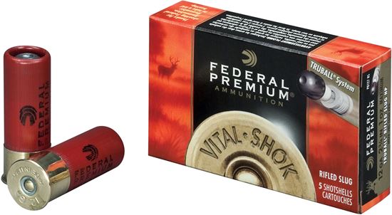 Picture of Federal PB127-LRS Vital-Shok TruBall Rifled Slugs 12 GA, 2-3/4 in, 1oz, 3-1/4 Dr, 1300 fps, 5 Rnd per Box