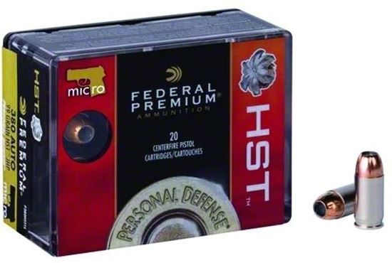 Picture of Federal P9HST5S Premium Personal Defense Pistol Ammo 9mm Luger 150Gr HST Jacketed Hollow Point Micro, 20/Box