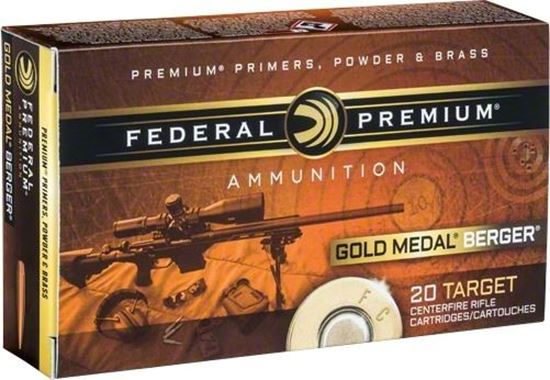 Picture of Federal GM65GDLBH130 Gold Medal Rifle Ammo 6.5 GRNDL 130 GR BERGER HYBRID BTHP "LONG RANGE", 20/box