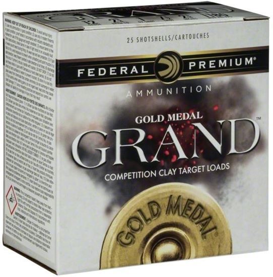 Picture of Federal GMT115-7.5 Gold Medal Grand Plastic Shotshell 12 GA 2 3/4" 2 3/4DE 1 1/8oz 7.5 1,145fps, 25 Rnd per Box