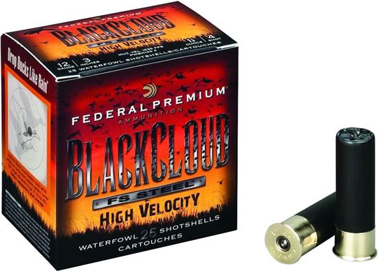 Picture of Federal PWBXH143-3 Black Cloud Waterfowl Shotshell 12 GA 3" 1-1/8oz 3 "High Velocity", 25 Rnd per Box