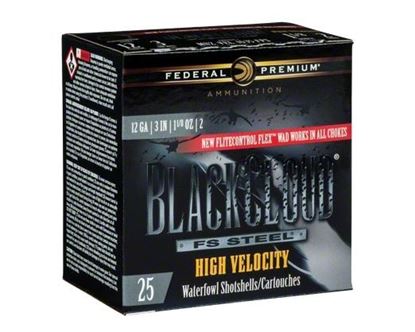 Picture of Federal PWBXH143-1 Black Cloud Waterfowl Shotshell 12 GA 3" 1 1/8oz 1 "High Velocity", 25 Rnd per Box