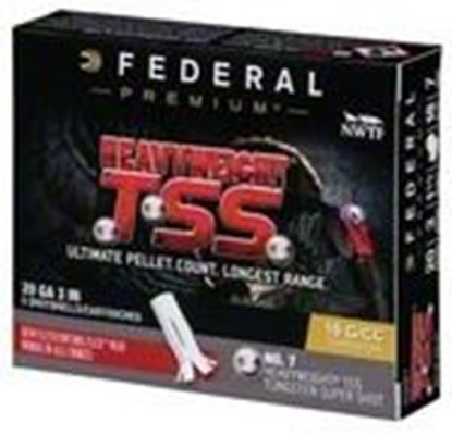 Picture of Federal PTSSX259F-7 Heavyweight TSS Turkey Shotshell 20 GA 3", 1-1/2oz, #7, 1200fps, 5 Rnd per Box