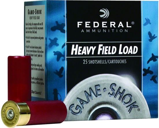 Picture of Federal H123-4 Game-Shok Upland - Heavy Field Shotshell 12 GA, 2-3/4 in, No. 4, 1-1/8oz, 3.22 Dr, 1255 fps