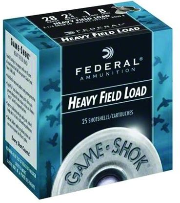 Picture of Federal H2896 Game Shok Heavy Field Lead 28 GA 2-3/4" 1oz #6, 25 Rnd per Box
