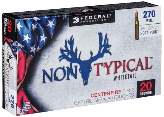 Picture of Federal 270DT130 Non-Typical Rifle Ammo, 270 Win 130 Gr Soft Point, 20 Round Box