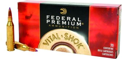 Picture of Federal P243J Premium Vital-Shok Rifle Ammo 243 WIN, NBT, 95 Grains, 3025 fps, 20, Boxed