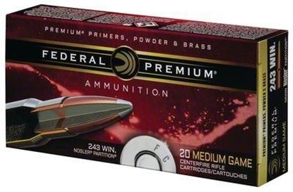 Picture of Federal P243A1 Premium Vital-Shok Rifle Ammo .243 90 Grain Nosler Accubond 20 Rnd Per Box