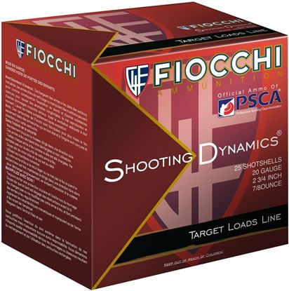 Picture of Fiocchi 20SD75 20 GA Shooting Dynamics Shotshells 2-3/4" 7/8oz #7.5 Shot 1210 FPS 25Rd/Box