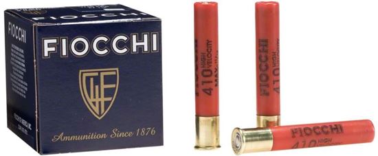 Picture of Fiocchi 410HV8 High-Velocity Shotshell 410 GA, 3 in, No. 8, 11/16oz, Max Dr, 1140 fps, 25 Rnd per Box