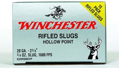 Picture of Winchester X20RSM5VP Super-X Rifled Slugs 20 GA, 2-3/4 in, 3/4oz, 1600 fps, 15 Rnd per Box