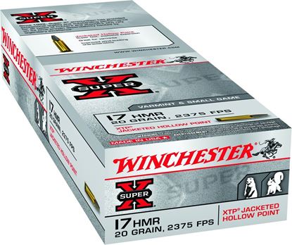 Picture of Winchester X17HMR1 Super-X Rimfire Ammo 17 HMR, JHP, 20 Grains, 2375 fps, 50 Rounds, Boxed