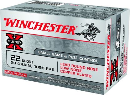 Picture of Winchester X22S Super-X Rimfire Ammo 22 SHORT, LRN, 29 Grains, 1095 fps, 50 Rounds, Boxed