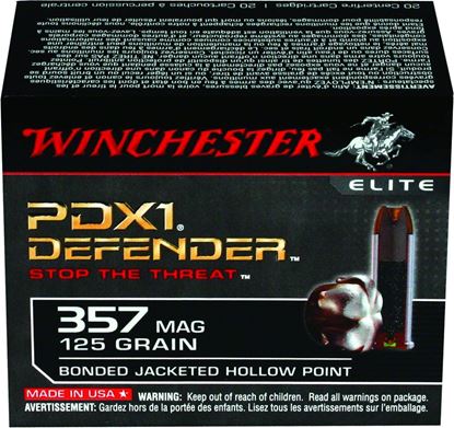 Picture of Winchester S357MPDB Defender Elite PDX1 Pistol Ammo 357 MAG, BJHP, 125 Gr, 1325 fps, 20 Rnd, Boxed