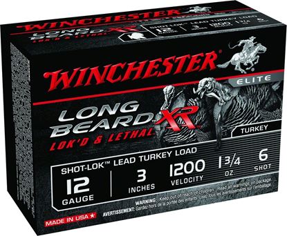 Picture of Winchester STLB1236 Long Beard XR Shotshell 12 GA, 3 in, No. 6, 1-3/4oz, 1200 fps, 10 Rnd per Box