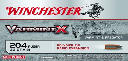 Picture of Winchester X204P Super-X Rifle Ammo 204 RUG, Varmint X, 32 Grains, 4000 fps, 20, Boxed