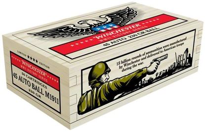 Picture of Winchester X45WW2 WWII Victory Series Commemorative Pistol Ammo 45 ACP, FMJ, 230 Gr, M1911, 50 Rnd, 5 Bx/Case