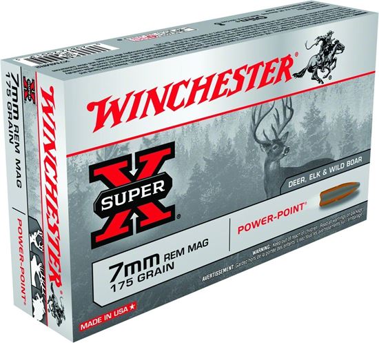 Picture of Winchester X7MMR2 Super-X Rifle Ammo 7MM MAG, Power-Point, 175 Grains, 2860 fps, 20, Boxed