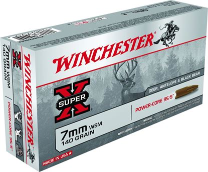 Picture of Winchester X7MMWSMLF Super-X Rifle Ammo 7MM WSM, Power Core, 140 Grains, 3225 fps, 20, Boxed