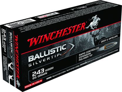 Picture of Winchester SBST243SSA Supreme Rifle Ammo 243 WSSM, BST, 95 Grains, 3150 fps, 20, Boxed