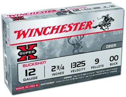 Picture of Winchester XB1200VP Super-X Shotgun Ammo 12 GA, 2-3/4 in, 00B, 9 Pellets, 1325 fps, 15 Rounds, Boxed