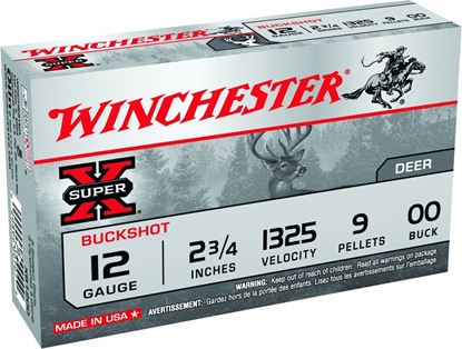 Picture of Winchester XB1200 Super-X Shotgun Ammo 12 GA, 2-3/4 in, 00B, 9 Pellets, 1325 fps, 5 Rounds, Boxed