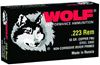 Picture of Wolf 22355 Performance Rifle Ammo 223 REM/5.56 NATO, Bimetal Jacket, 55 Grains, 3241 fps, 20 Rnd Box, 25 Boxes per Case, 500 Rounds