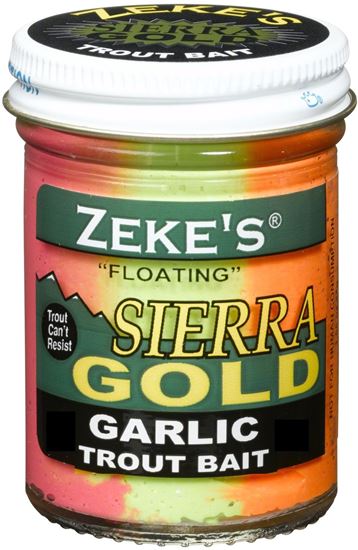 Picture of Zeke's 0904 Sierra Gold Floating Trout Bait, Jar, Rainbow/Garlic (024281)