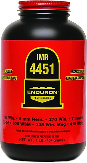 Picture of IMR 944511 4451 Enduron Smokeless Rifle Powder 1LB Bottle State Laws Apply