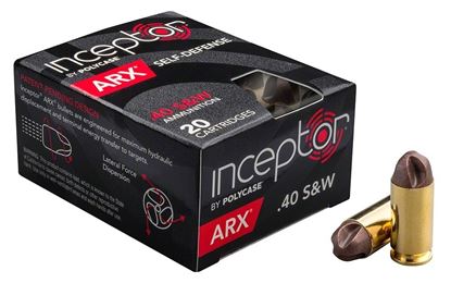 Picture of Inceptor Ammunition 40ARXBRSW-88-20 Inceptor ARX Ammo 40 S&W, 88 GR Preferred Defense, Brass Case, 20 Per Box