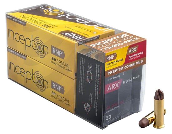 Picture of Inceptor Ammunition 38SPLRNPARXBR-120 Inceptor Sport Utility Pack 38 SPL RNP 84 Gr, ARX 77 Gr, 120 Per Box