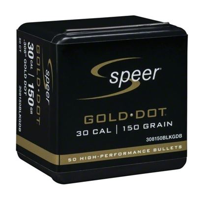 Picture of Speer 308150BLKGDB Reloading Bullets 308-150-Grain Gold Dot (Blackout) 50 Box