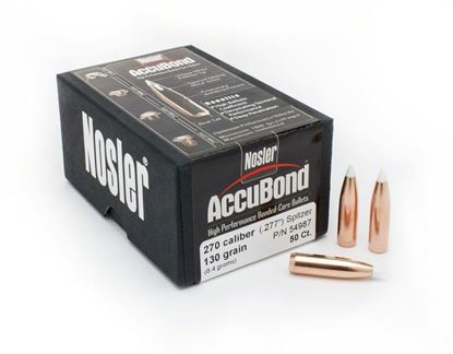 Picture of Nosler 54987 Accubond Rifle Bullets 270Cal 130Gr .277 50Bx