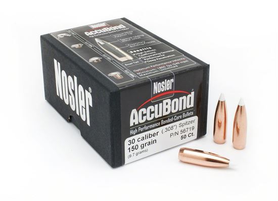 Picture of Nosler 56719 Accubond Rifle Bullets 30Cal 150Gr .308 50Bx