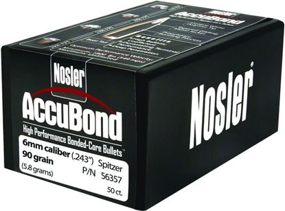 Picture of Nosler 56357 Accubond Rifle Bullets 6mm 90 Gr 50 Ct. Box