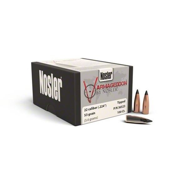 Picture of Nosler 36523 Varmageddon 22 Cal 53gr FB Tipped Bullets(100 ct)